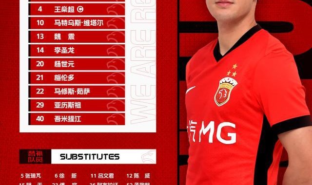 开云登录-海港vs武里南联首发：李圣龙先发 加布里埃尔缺席